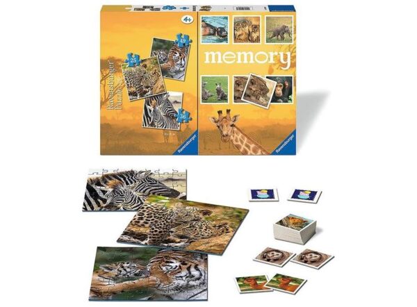 پازل 3 در 1 و بازی memory راونزبرگر مدل Baby Animals