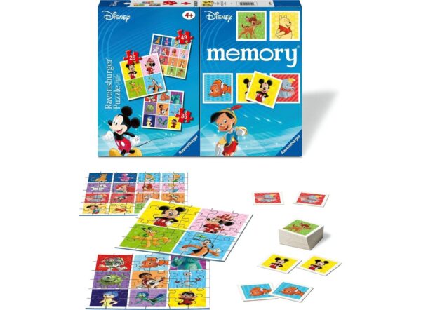 پازل 3 در 1 و بازی memory راونزبرگر مدل Disney