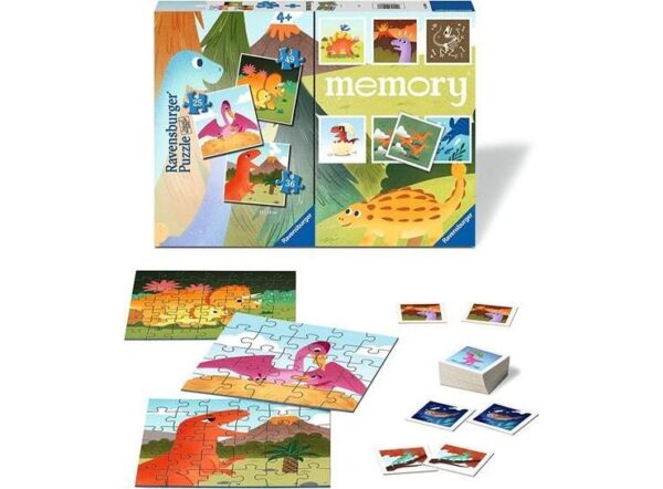 پازل 3 در 1 و بازی memory راونزبرگر مدل Dinosaur